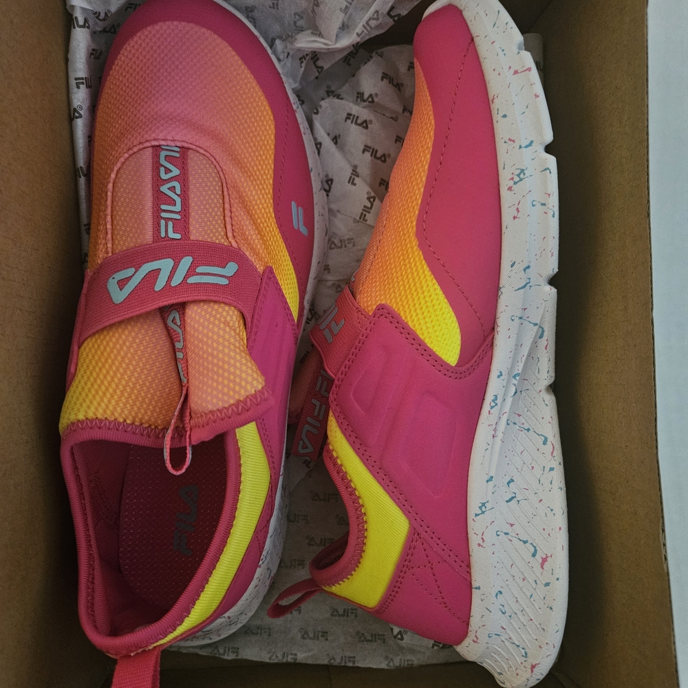 Fila Kids' Vibrant Pink and Yellow Sneakers